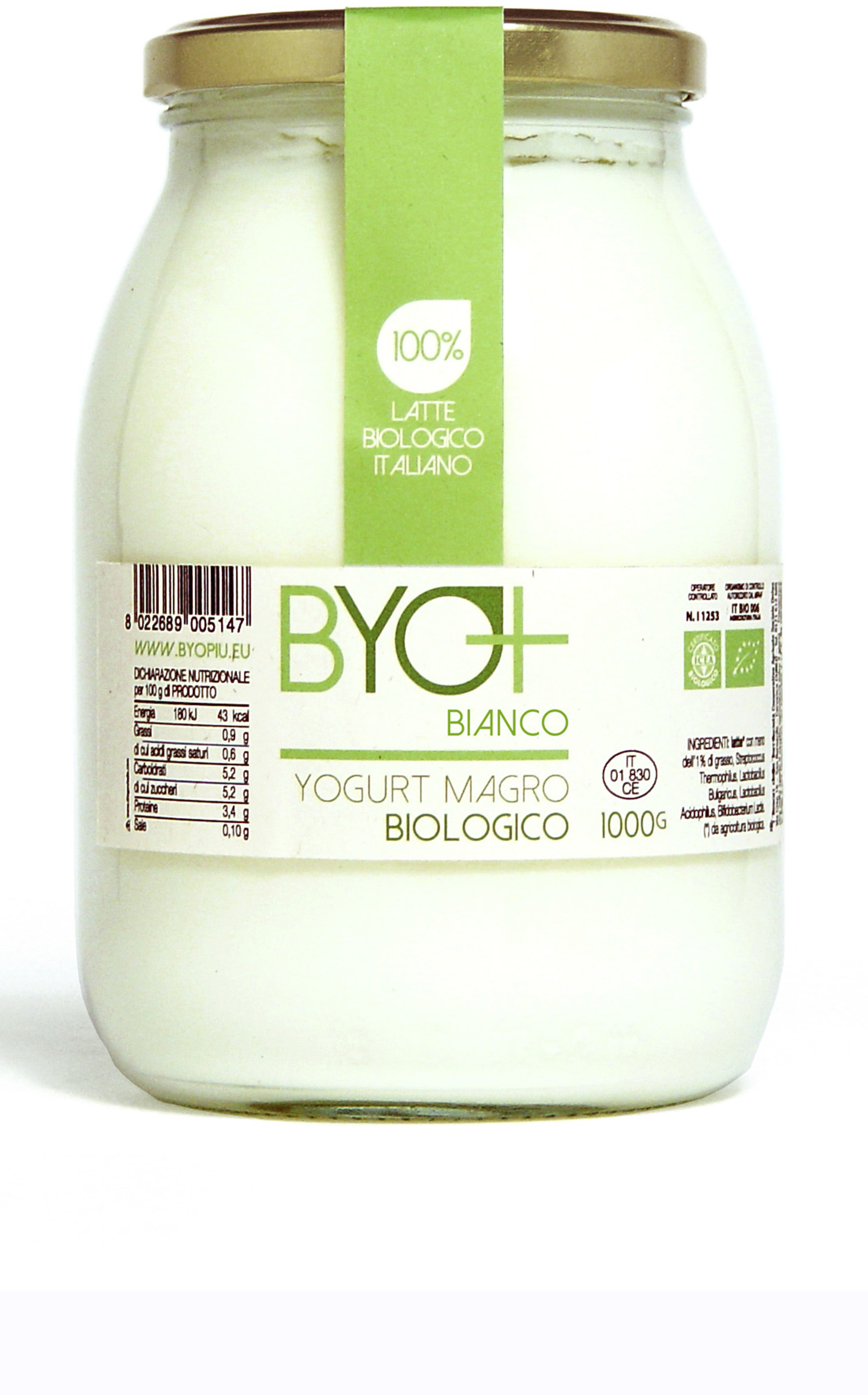 ByoPiu_yogurt magro biologico 1000g-bianco