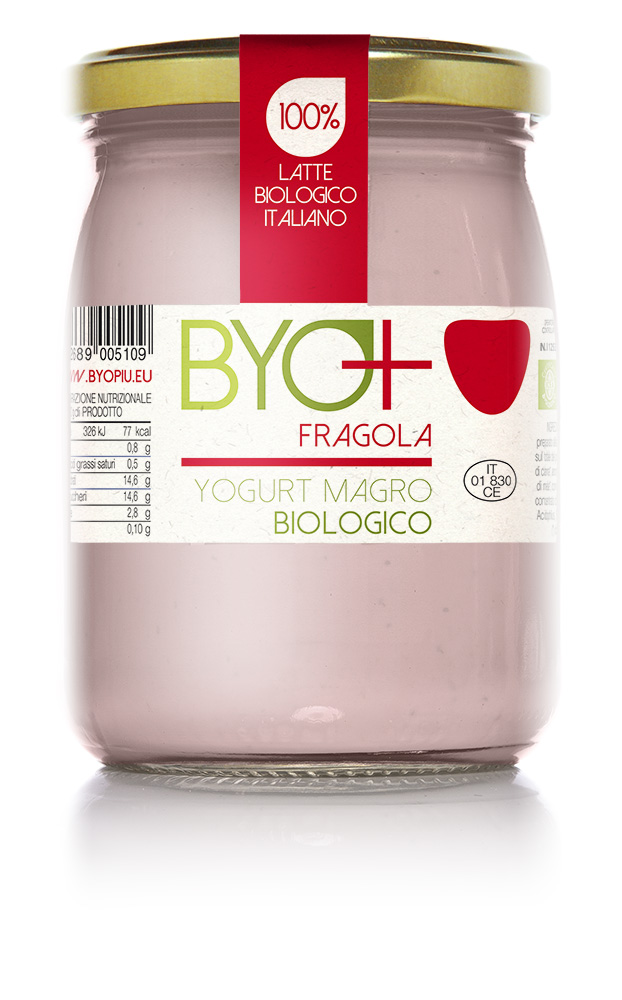ByoPiu_yogurt magro biologico 500g-fragola