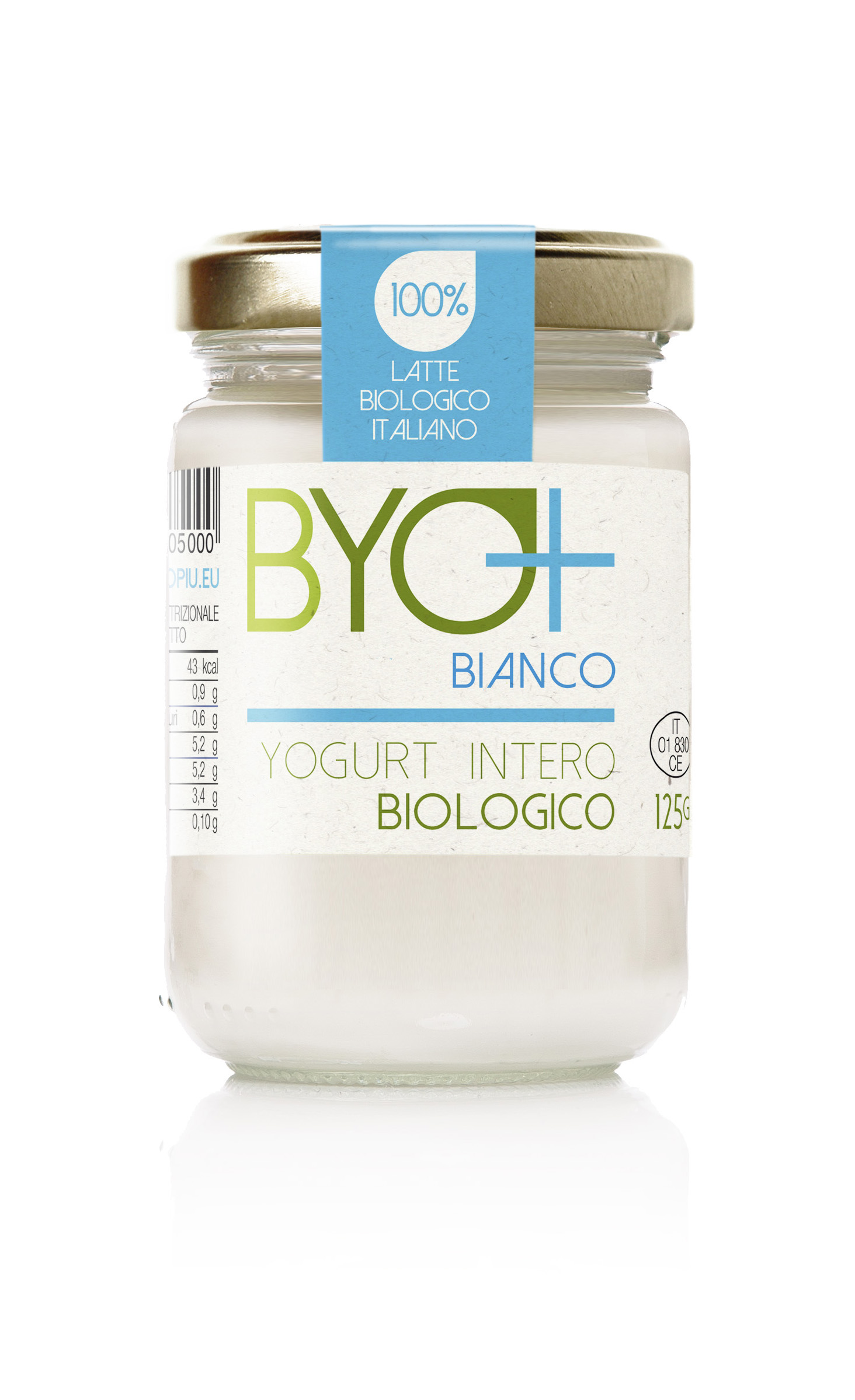 Byo+_Yogurt intero biologico 125g-bianco